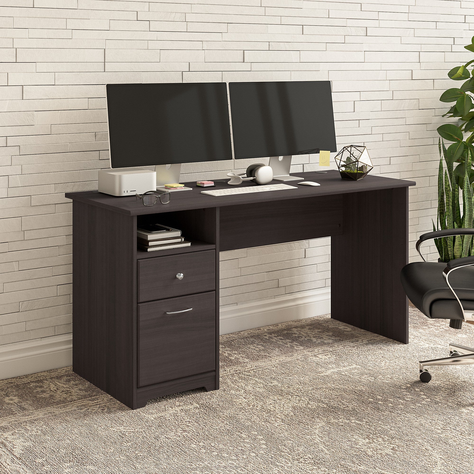 Bush Furniture Cabot 60W Computer Desk with Drawers