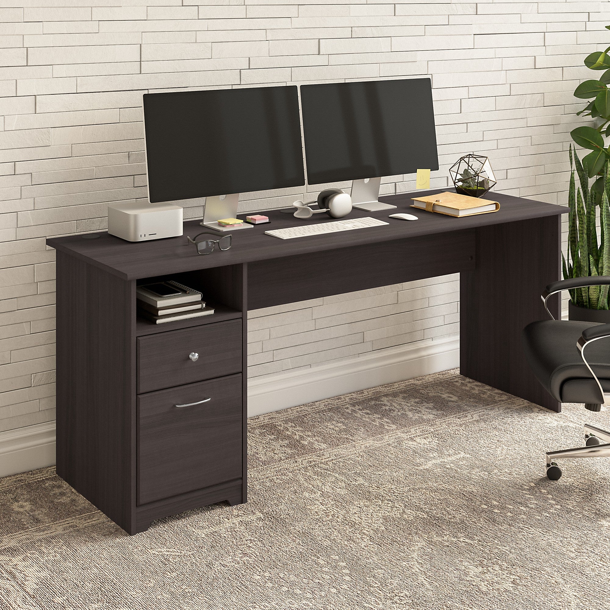 Bush Furniture Cabot 72W Computer Desk with Drawers