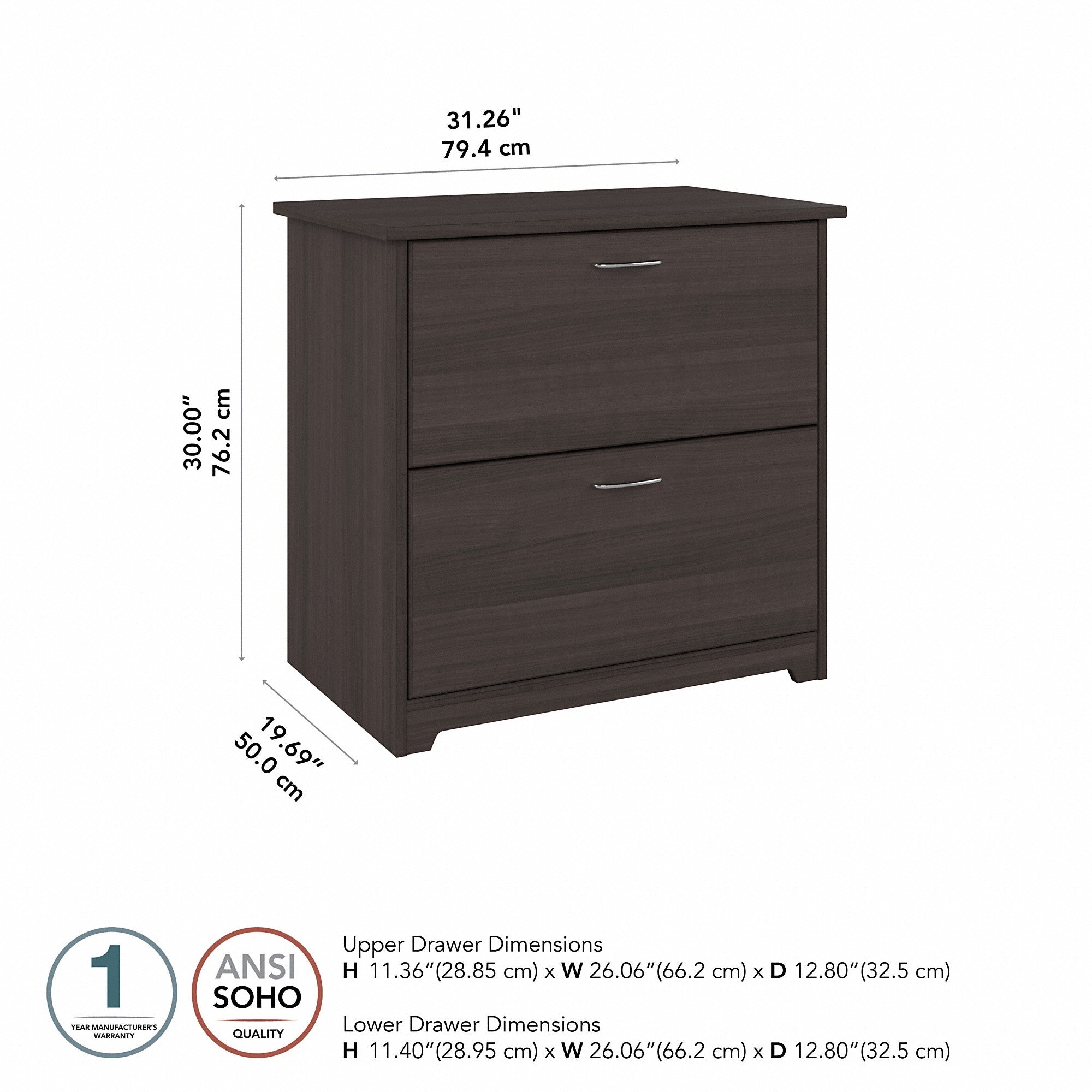 Bush Furniture Cabot 2 Drawer Lateral File Cabinet