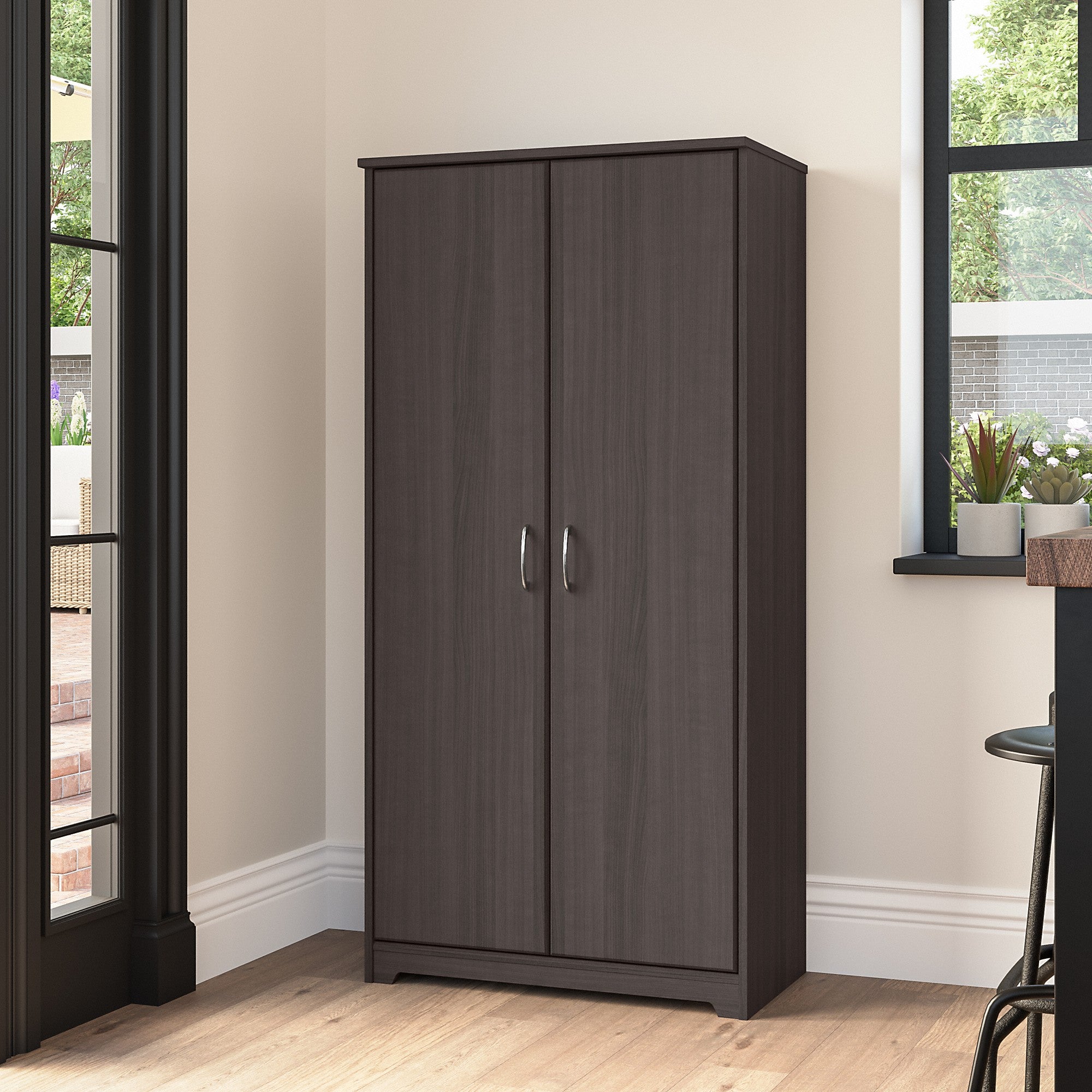 Bush Furniture Cabot Tall Kitchen Pantry Cabinet with Doors