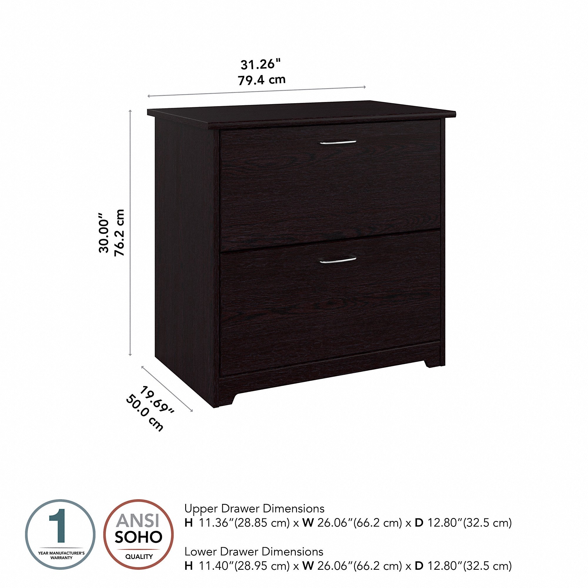 Bush Furniture Cabot 2 Drawer Lateral File Cabinet