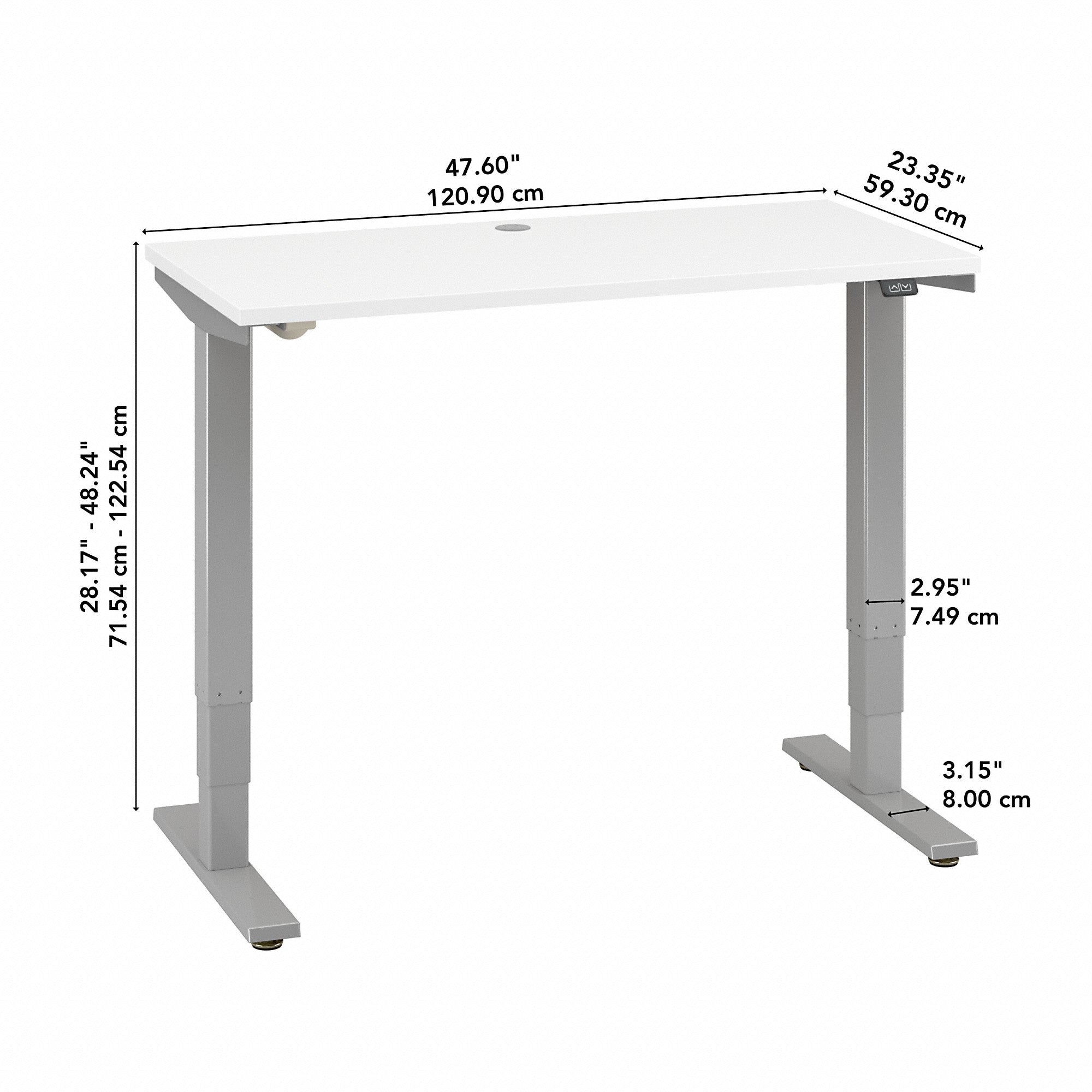 Bush Furniture Cabot 48W x 24D Electric Height Adjustable Standing Desk