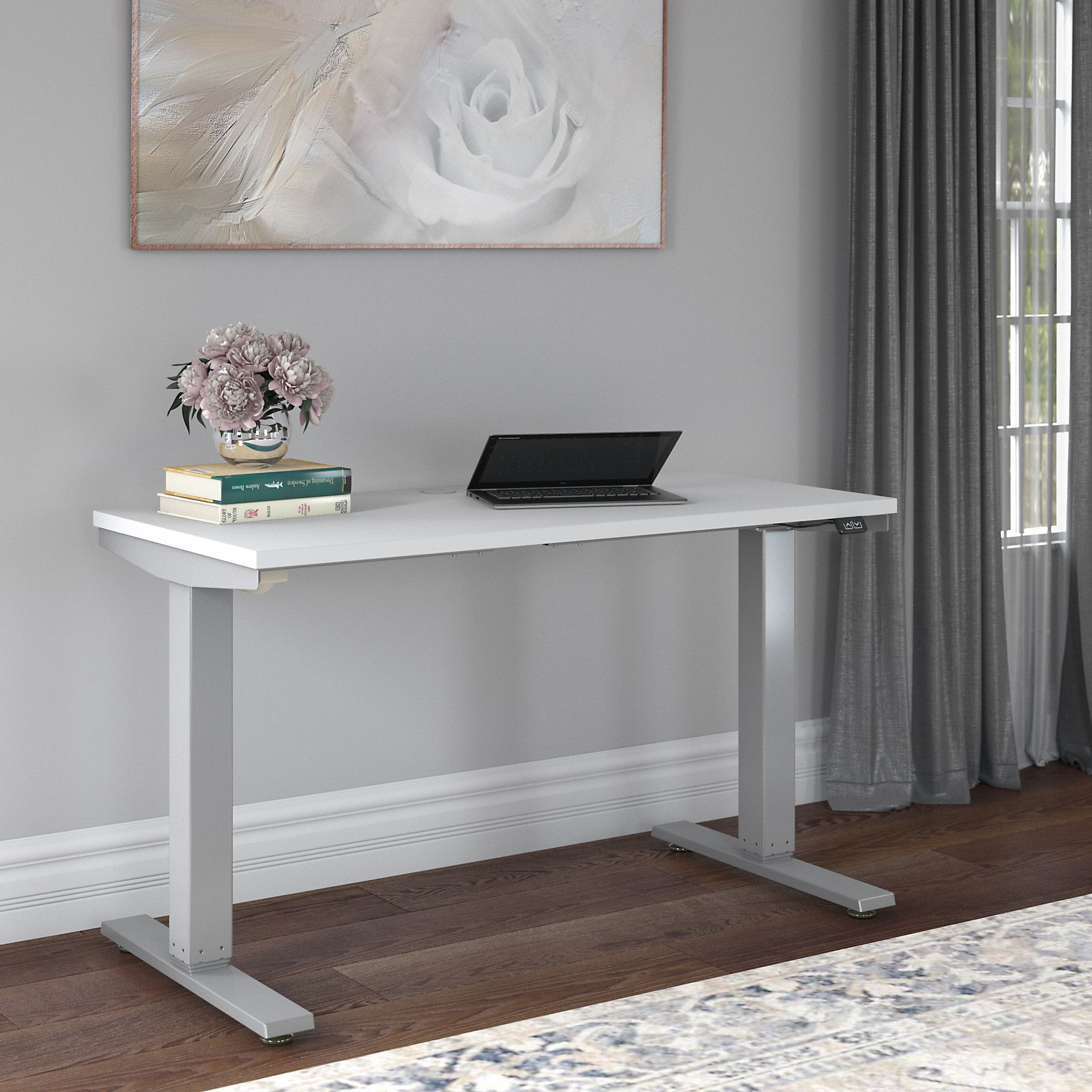 Bush Furniture Cabot 48W x 24D Electric Height Adjustable Standing Desk