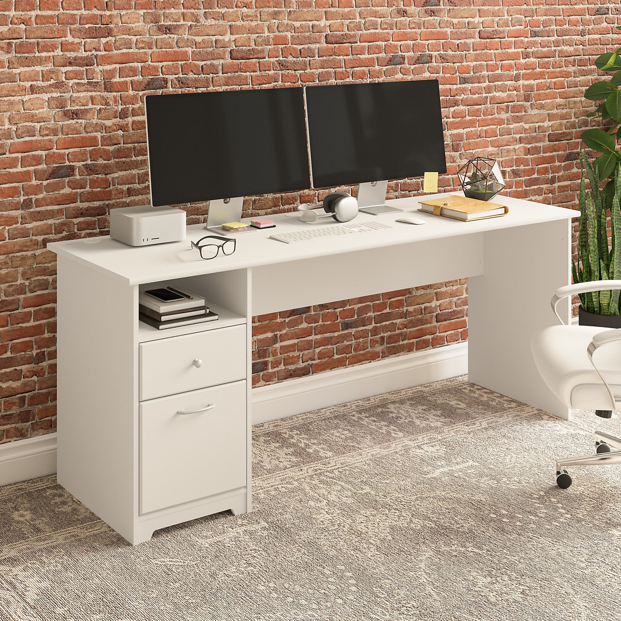 Bush Furniture Cabot 72W Computer Desk with Drawers