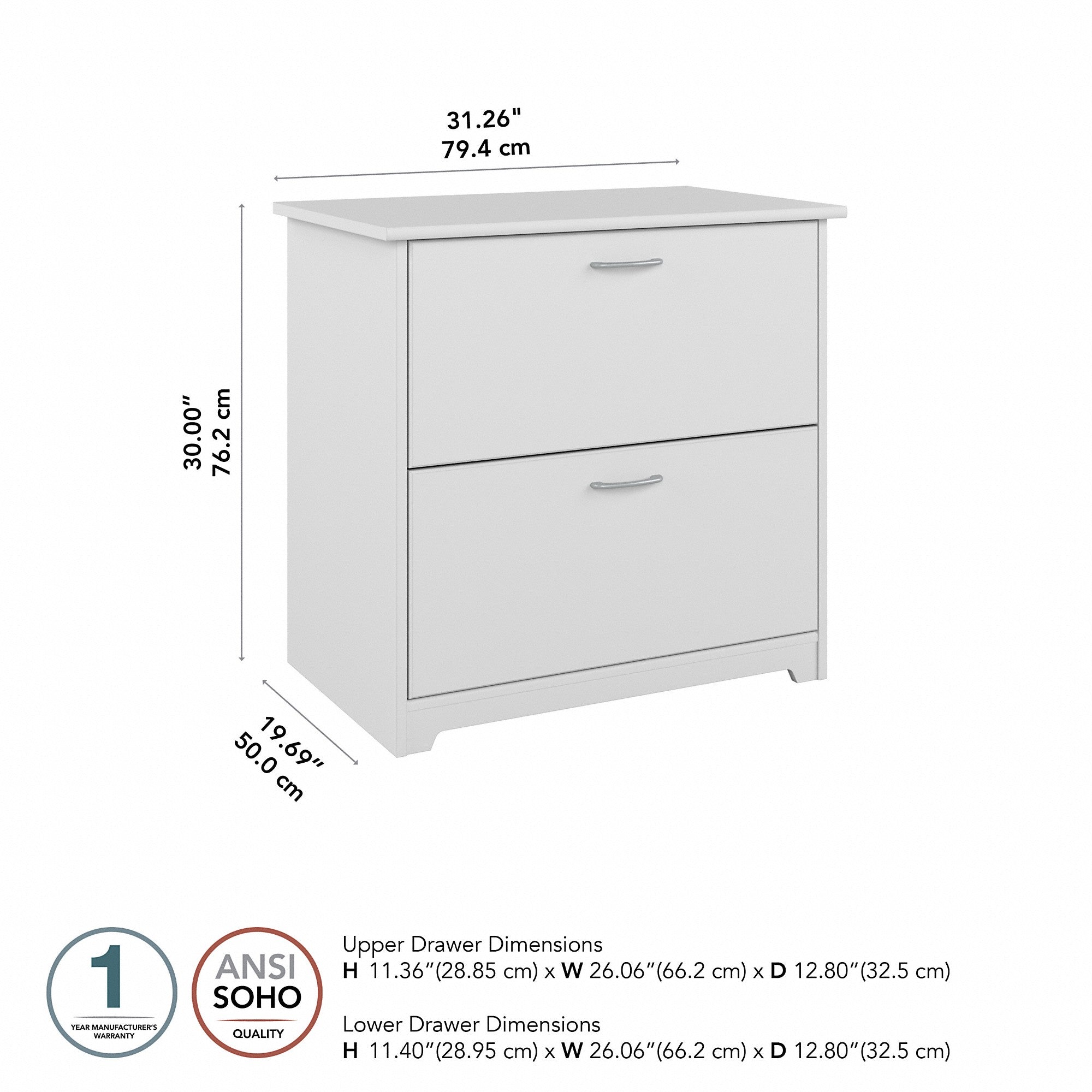 Bush Furniture Cabot 2 Drawer Lateral File Cabinet