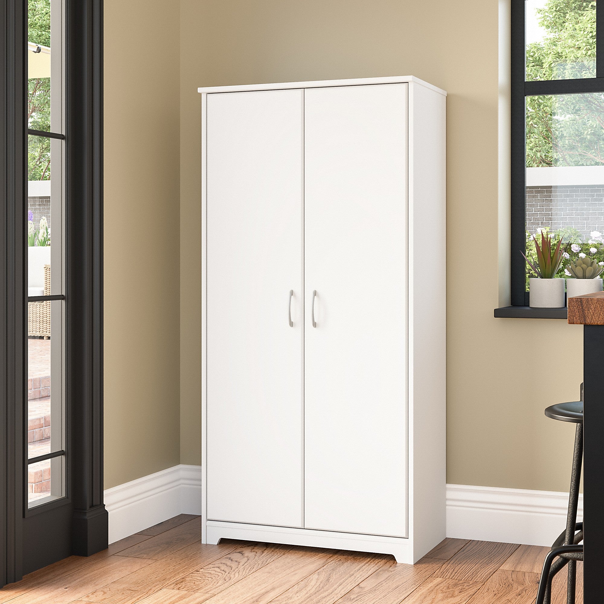 Bush Furniture Cabot Tall Kitchen Pantry Cabinet with Doors