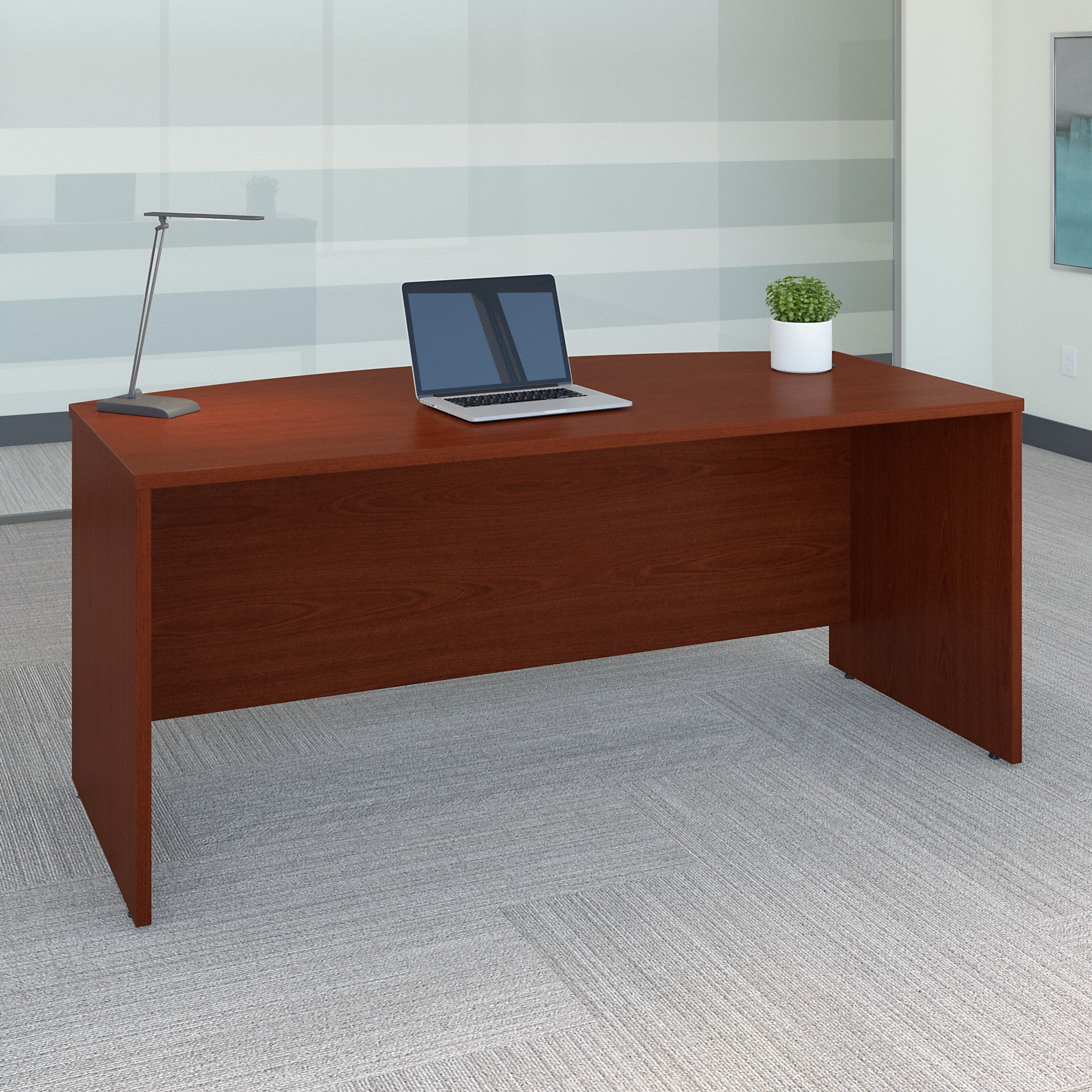 Bush Business Furniture Series C 72W x 36D Bow Front Desk