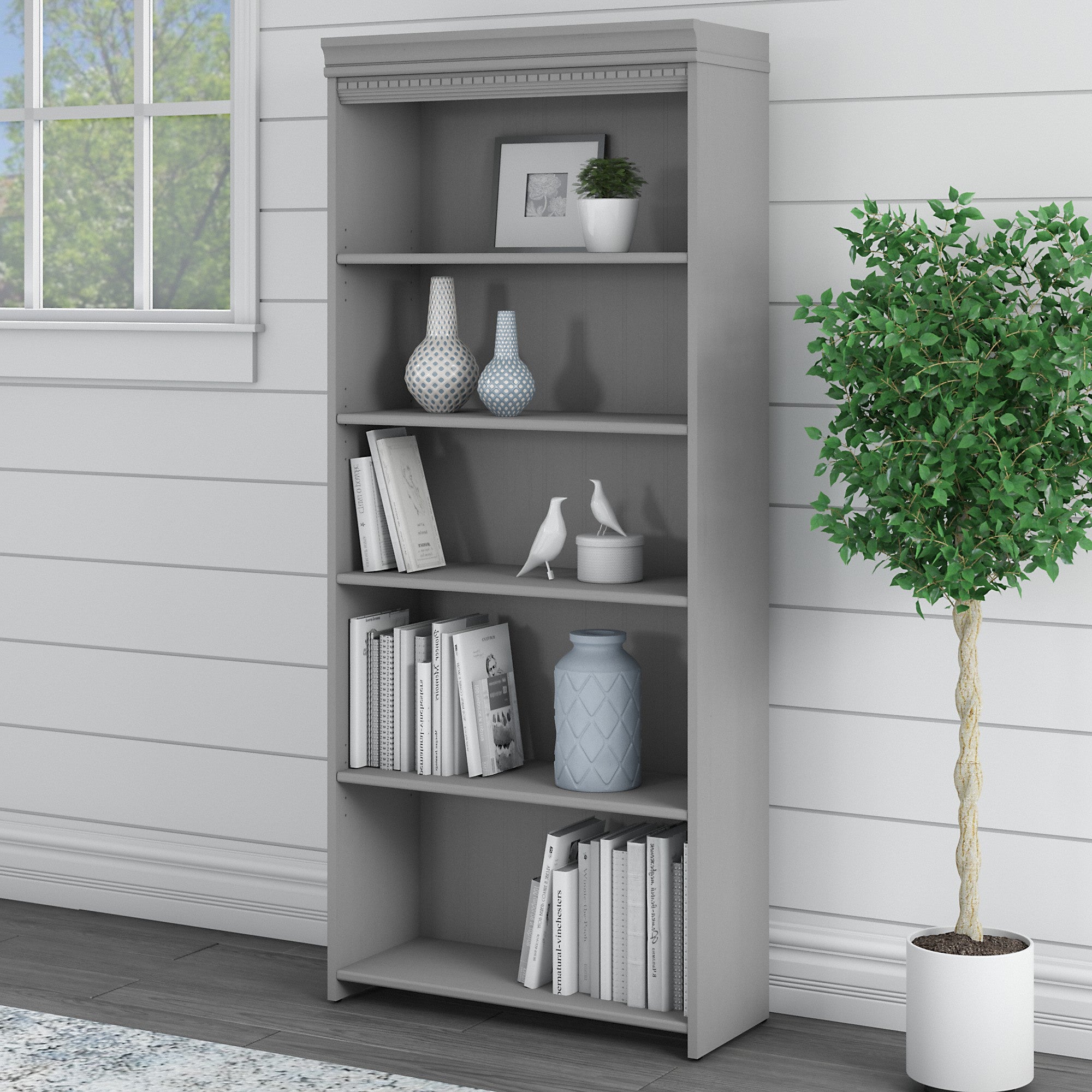 Bush Furniture Fairview Tall 5 Shelf Bookcase