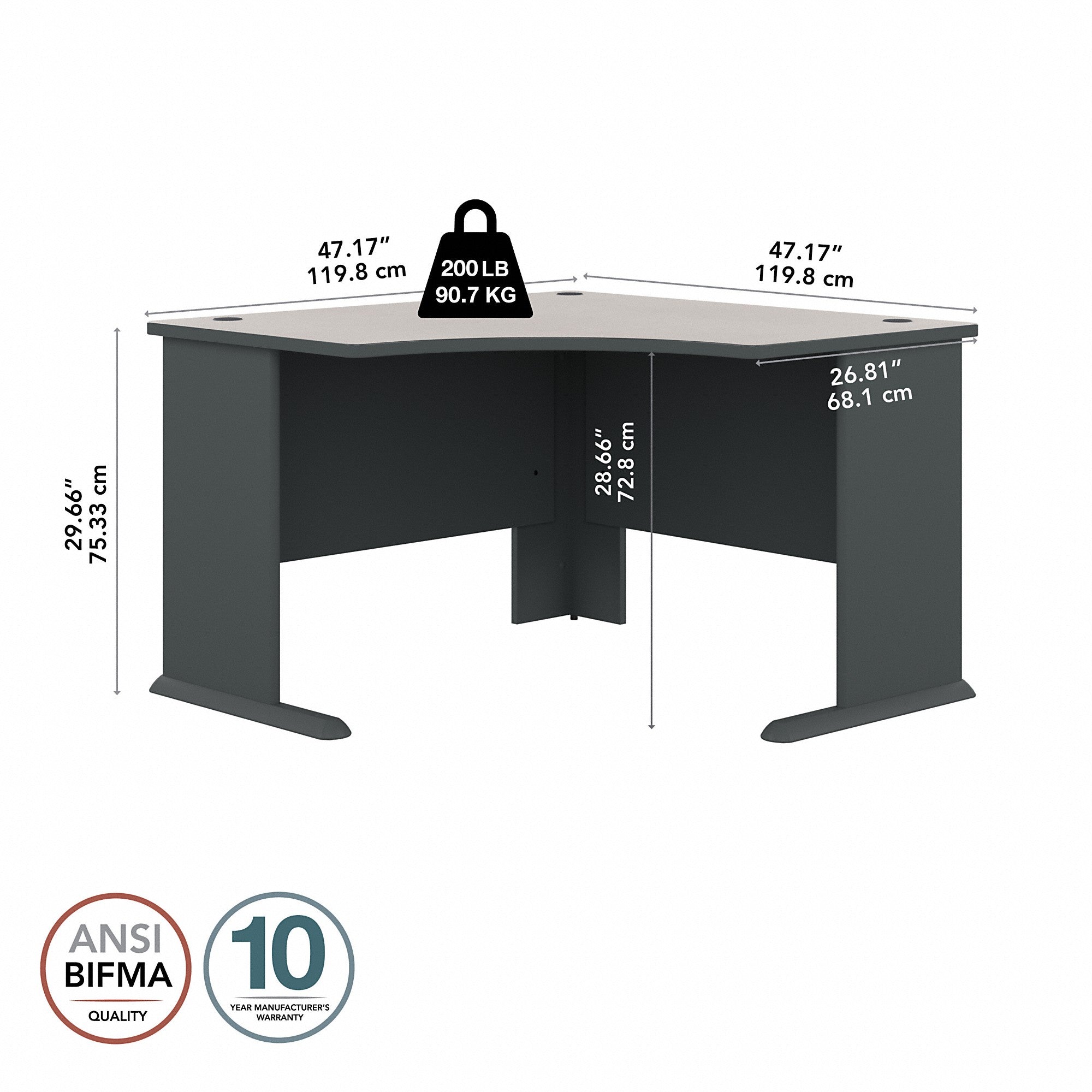 Bush Business Furniture Series A 48W Corner Desk