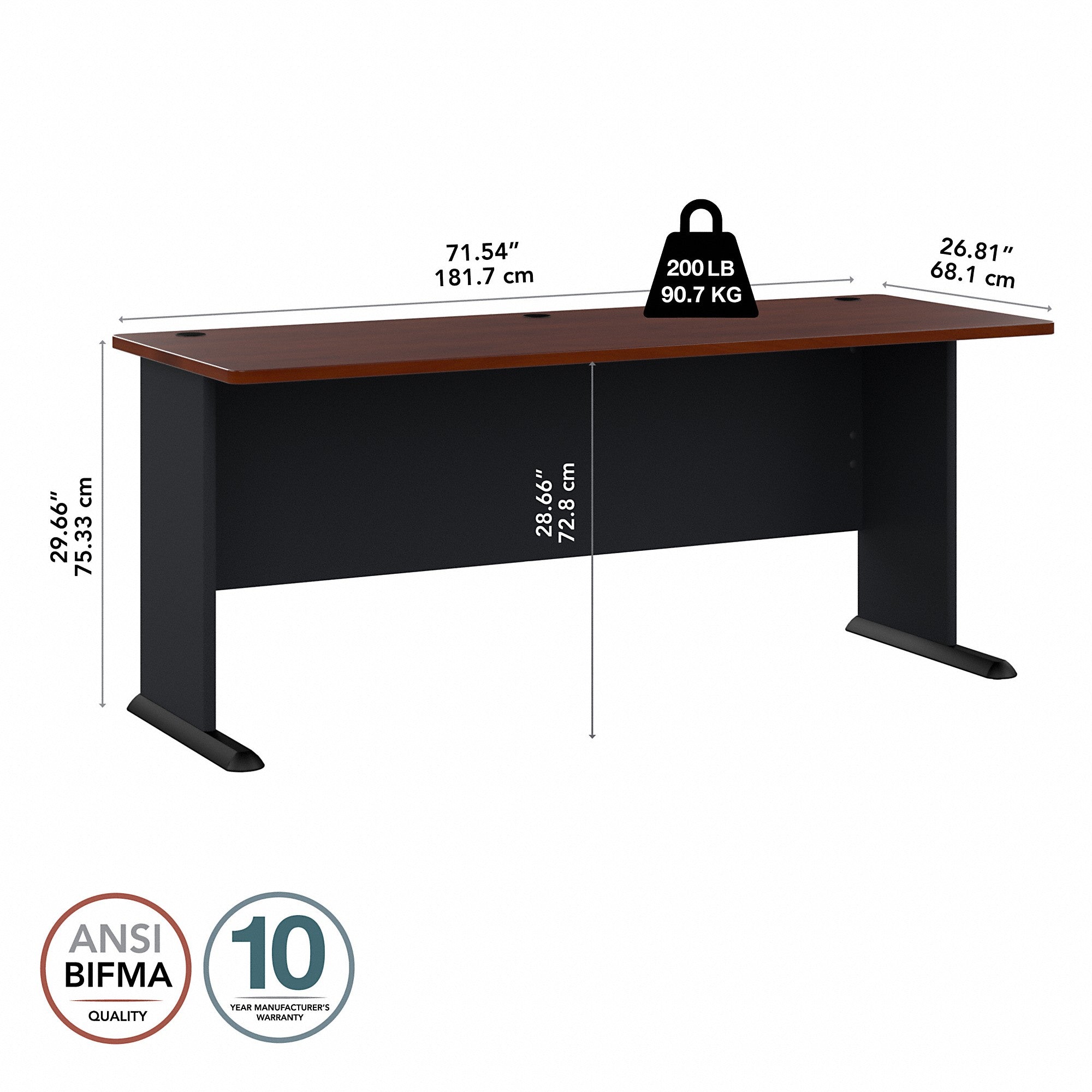 Bush Business Furniture Series A 72W Desk